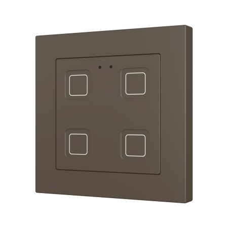 Zennio ZVITR55X4M Tecla RGB 55 X4. Емкостная кнопка из PC-ABS 55x55, 4 кнопки, мокко (рамка ZS55 не входит в комплект)