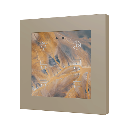 Zennio ZVIFR55X6C360 Плоская RGB 55 X6. Стеклянная емкостная кнопка 55x55, 6 кнопок, настройка на 360°