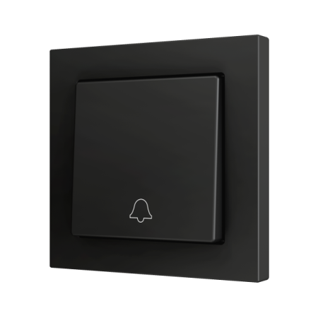 Zennio ZS551PB1DA ZS55, Простая мягкая кнопка для 1 двоичного входа 55x55 мм – Значок дверного звонка, Антрацит