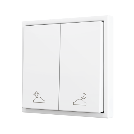 Zennio ZS702PB2MWC ZS70, Двойная мягкая кнопка для 2 бинарных входов 70x70 мм – Матовый белый – На заказ