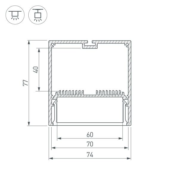 Оборудование Arlight 019310 Профиль SL-LINE-7477-2000 ANOD (Arlight, Алюминий) по выгодной цене. Купить в Москве со скидкой.