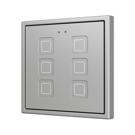 Zennio ZVITR70X6S Tecla RGB 70 X6. PC-ABS Емкостная кнопка с RGB-подсветкой, 70 x 70 пикселей, 6 кнопок