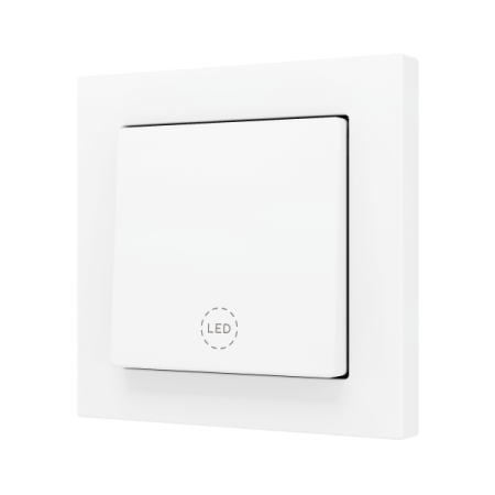 Zennio ZS551PB1MWC ZS55, Простая мягкая кнопка для 1 бинарного входа 55x55 мм – Матовый белый – На заказ