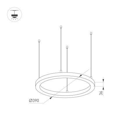 Оборудование Arlight 037883 Светильник SP-LINE-HANG-ARC-O3535-D350-35W Warm3000 (BLACK, 230V) (Arlight, Металл) по выгодной цене. Купить в Москве со скидкой.