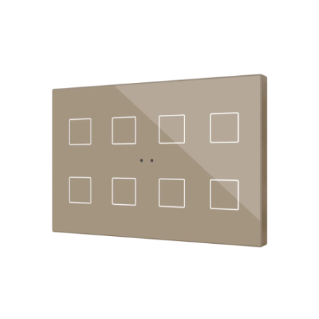 Zennio ZVIFXLX8C Flat XL X8. Стеклянная емкостная кнопка - 8 кнопок - ,цвет: шампанское