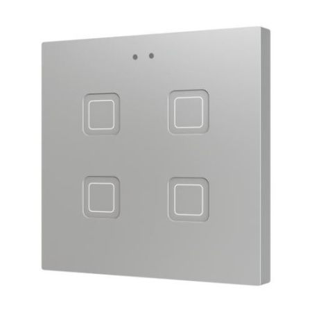 Zennio ZVIT4S Tecla 4. PC-ABS Емкостная кнопка - 4 кнопки - Серебристый