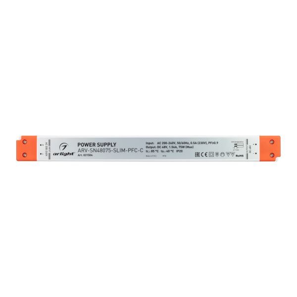 Оборудование Arlight 031504 Блок питания ARV-SN48075-SLIM-PFC-C (48V, 1.56A, 75W) (Arlight, IP20 Пластик, 3 года) по выгодной цене. Купить в Москве со скидкой.