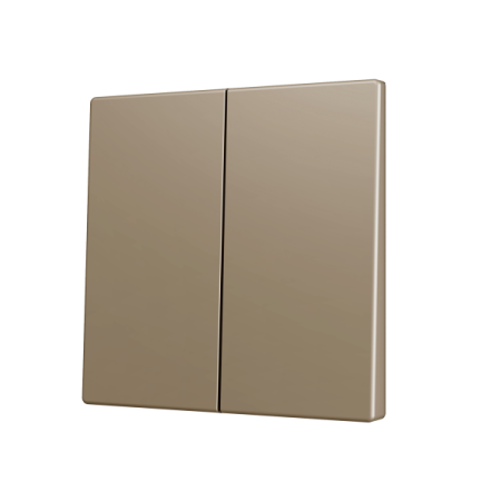 Zennio ZS70CSOFT22C ZS70, Накладка для двух кнопок KNX Soft 70x70 мм, Наклон вниз, Шампанское