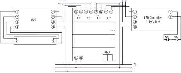 Оборудование Theben 4910273 2-х канальный светорегулятор с интерфейсом 1-10В для управления ЭПРА и LED. Линейка MIX SMG 2 S KNX по выгодной цене. Купить в Москве со скидкой.