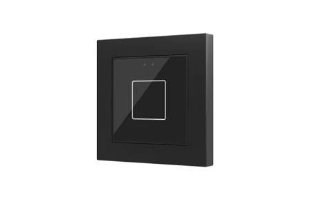Zennio ZVIFR55X1A Flat RGB 55 X1. Емкостный сенсорный переключатель с RGB-подсветкой (55 x 55 мм), 1 кнопка, антрацит