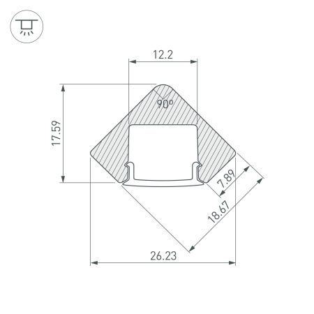 Оборудование Arlight 018252 Профиль с экраном ALU-D45-2000 ANOD+FROST (Arlight, Алюминий) по выгодной цене. Купить в Москве со скидкой.