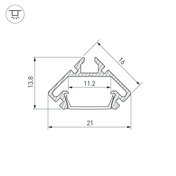 Оборудование Arlight 023862 Профиль PDS45-LITE-2000 ANOD (Arlight, Алюминий) по выгодной цене. Купить в Москве со скидкой.