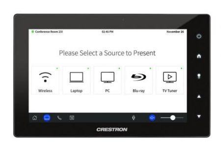 Crestron TSW-760-NC-B-S 7-дюймовый сенсорный экран без камеры и микрофона, гладкий черный