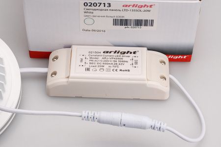 Оборудование Arlight 020713 Светодиодная панель LTD-135SOL-20W White (Arlight, IP44 Пластик, 3 года) по выгодной цене. Купить в Москве со скидкой.