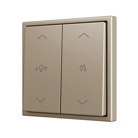 Zennio ZS702PB4CC ZS70, Двойная мягкая кнопка для 4 двоичных входов 70x70 мм – Шампанское – На заказ