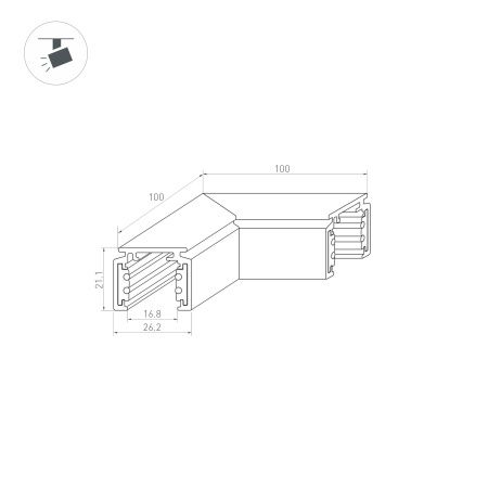 Оборудование Arlight 036020 Коннектор угловой MAG-ORIENT-CON-2620-L90 (BK) (Arlight, IP20 Металл, 3 года) по выгодной цене. Купить в Москве со скидкой.