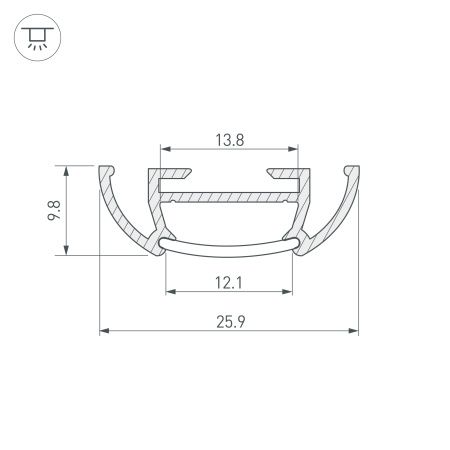 Оборудование Arlight 016943 Профиль TS-A-2000 (CT) ANOD (Arlight, Алюминий) по выгодной цене. Купить в Москве со скидкой.