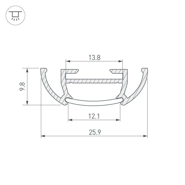 Оборудование Arlight 016943 Профиль TS-A-2000 (CT) ANOD (Arlight, Алюминий) по выгодной цене. Купить в Москве со скидкой.