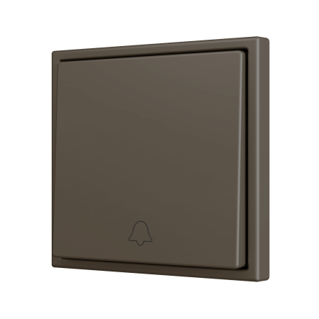 Zennio ZS701PB1DM ZS70, Простая мягкая кнопка для 1 бинарного входа 70x70 мм – Значок дверного звонка, Мокко