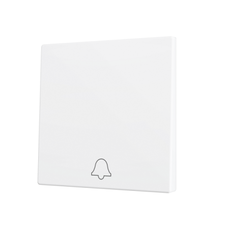 Zennio ZS70CSOFT11DMW ZS70, Накладка для кнопки Simple KNX Soft 70x70 мм, Наклон вниз, Значок дверного звонка, Матовый белый
