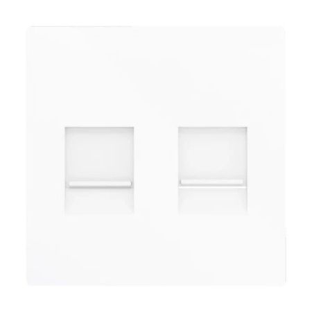 Zennio 830001309 ZS55. Заглушка для разъёма RJ45 55x55 мм - 2 вставки - матово-белая