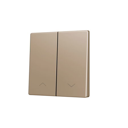 Zennio ZS55CSOFT22SHC ZS55, Крышка для двойной мягкой кнопки KNX 55x55 мм, Наклон вниз, Значок затвора, Шампанское