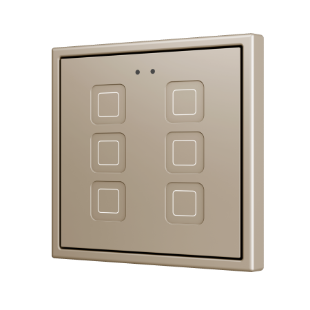 Zennio ZVITR70X6C Tecla RGB 70 X6. PC-ABS Емкостная кнопка с RGB-подсветкой, 70 x 70 пикселей, 6 кнопок