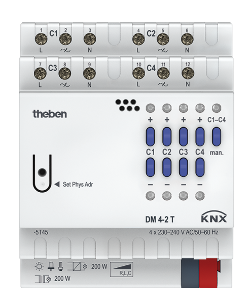 Оборудование Theben 4940280 4-х канальный универсальный светорегулятор FIX1 DM 4-2 T KNX по выгодной цене. Купить в Москве со скидкой.