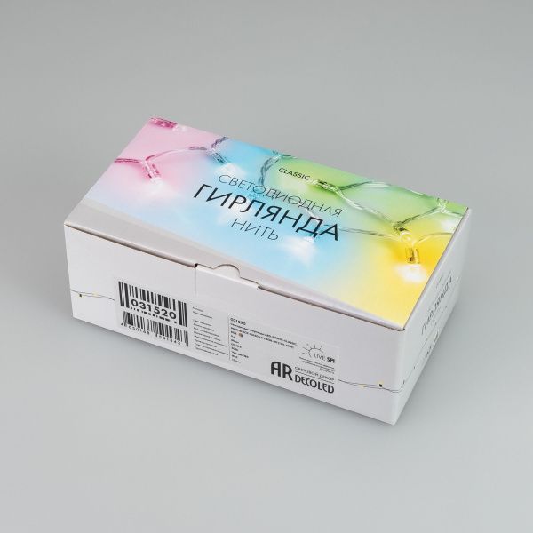 Оборудование Arlight 031520 Светодиодная гирлянда ARD-STRING-CLASSIC-9000-BLACK-60LED-LIVE RGB-SPI (12V, 40W) (Ardecoled, IP65) по выгодной цене. Купить в Москве со скидкой.