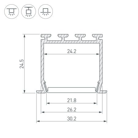 Оборудование Arlight 016446 Профиль PLS-LOCK-H25-FS-2000 ANOD (Arlight, Алюминий) по выгодной цене. Купить в Москве со скидкой.