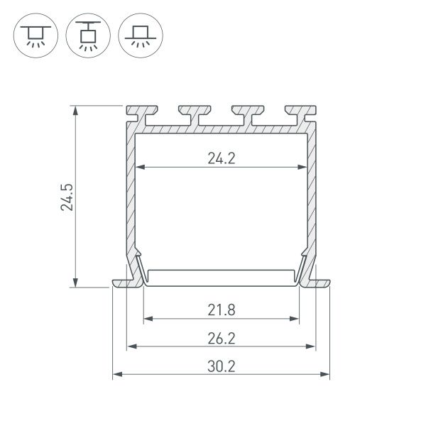 Оборудование Arlight 016446 Профиль PLS-LOCK-H25-FS-2000 ANOD (Arlight, Алюминий) по выгодной цене. Купить в Москве со скидкой.