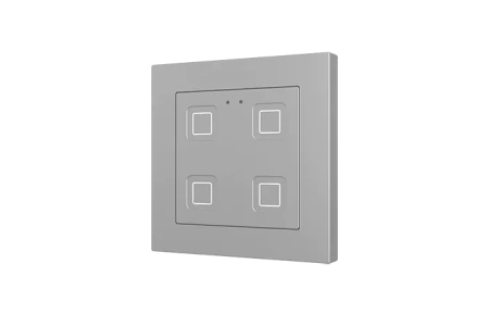 Zennio ZVITR55X4S Tecla RGB 55 X4. PC-ABS Емкостный сенсорный переключатель с RGB-подсветкой (55 x 55 мм), 4 кнопки, серебряный