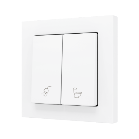 Zennio ZS552PB2MWC ZS55, Двойная мягкая кнопка для 2 бинарных входов 55x55 мм – матовый белый – на заказ