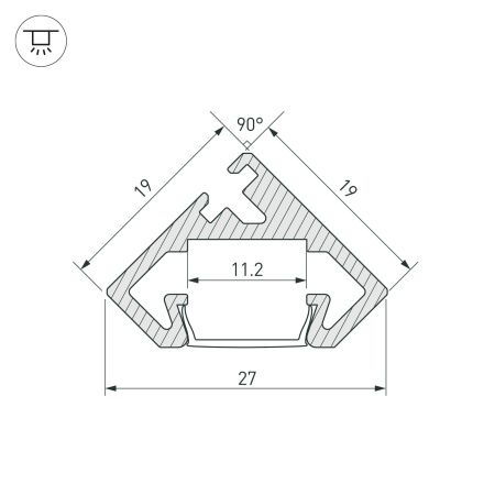 Оборудование Arlight 021647 Профиль PDS45-GL-2000 ANOD (Arlight, Алюминий) по выгодной цене. Купить в Москве со скидкой.