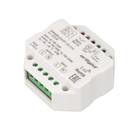 Arlight 025038 Диммер SMART-D5-DIM-IN (230V, 1A, TRIAC, 2.4G) (Arlight, IP20 Пластик, 5 лет)