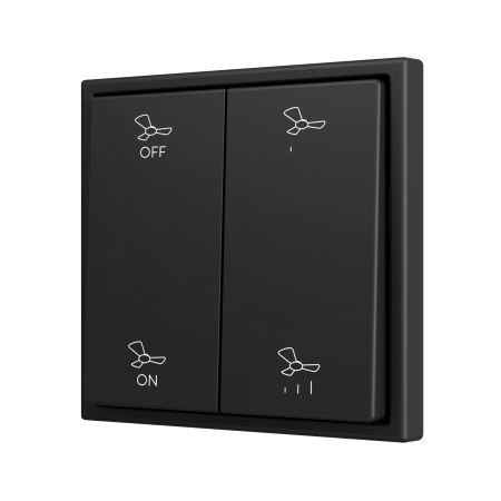 Zennio ZS702PB4AC ZS70, Двойная мягкая кнопка для 4 бинарных входов 70x70 мм – Антрацит – На заказ