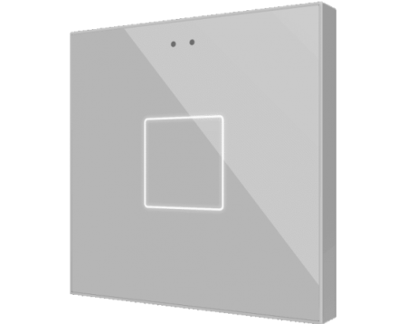 Zennio ZVIFR1S Flat RGB 1. Емкостный сенсорный переключатель с RGB-подсветкой Flat RGB, 1 кнопка, серебряный