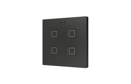 Zennio ZVITR4A Tecla RGB 4. PC-ABS Емкостный сенсорный переключатель с RGB-подсветкой, 4 кнопки, антрацит