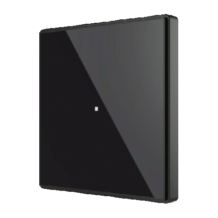 Zennio Square TMD/Выключатель сенсорный KNX, 1/2/4/6 кнопок, термодатчик, термостат, цвет: Чёрный ZVI-SQTMD1-A