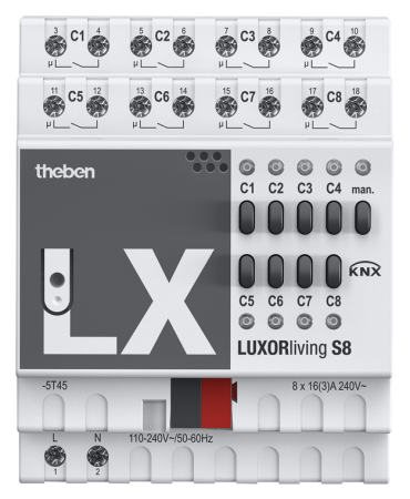 Theben 4800425 8-канальные бинарные выходы LUXORliving S8