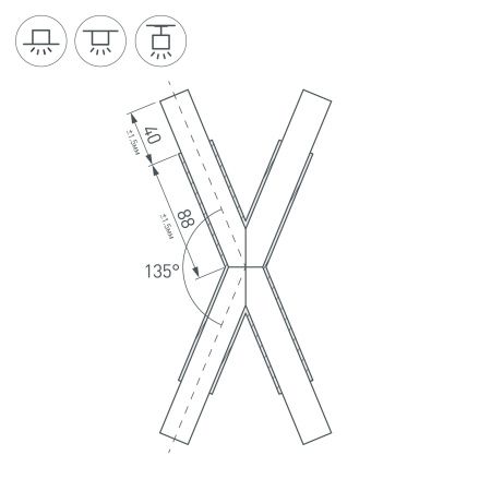 Оборудование Arlight 026245 Крестовина PLS-LOCK-H25-Х135 (с экраном MAT-L) (Arlight, Металл) по выгодной цене. Купить в Москве со скидкой.