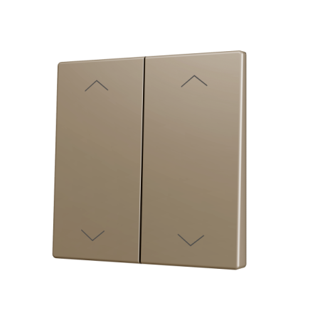 Zennio ZS70CSOFT24SHC ZS70, Крышка для двух кнопок KNX Soft 70x70 мм, Наклон вверх и вниз, Значок затвора, Шампанское