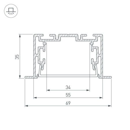 Оборудование Arlight 021177 Профиль с экраном S2-LINIA69-F-2500 ANOD+OPAL (Arlight, Алюминий) по выгодной цене. Купить в Москве со скидкой.