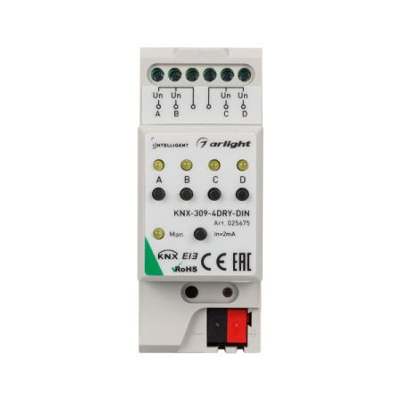 Оборудование Arlight 025675 INTELLIGENT ARLIGHT Конвертер KNX-309-4DRY-DIN (BUS) (IARL, Пластик) по выгодной цене. Купить в Москве со скидкой.