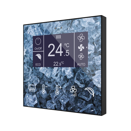 Zennio ZVIFDV2C360 Плоский дисплей v2. Емкостный переключатель с дисплеем и датчиком влажности, 360° настройка