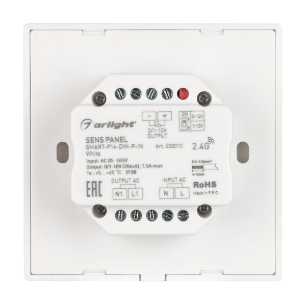 Оборудование Arlight 033010 Панель SMART-P14-DIM-P-IN White (230V, 1.5A, 0/1-10V, Rotary, 2.4G) (Arlight, IP20 Пластик, 5 лет) по выгодной цене. Купить в Москве со скидкой.