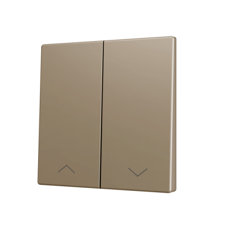 Zennio ZS70CSOFT22SHC ZS70, Крышка для двух кнопок KNX Soft 70x70 мм, Наклон вниз, Значок затвора, Шампанское