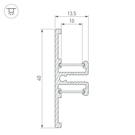 Оборудование Arlight 016981 Профиль TOP-BACK-2000 ANOD (P10) (Arlight, Алюминий) по выгодной цене. Купить в Москве со скидкой.