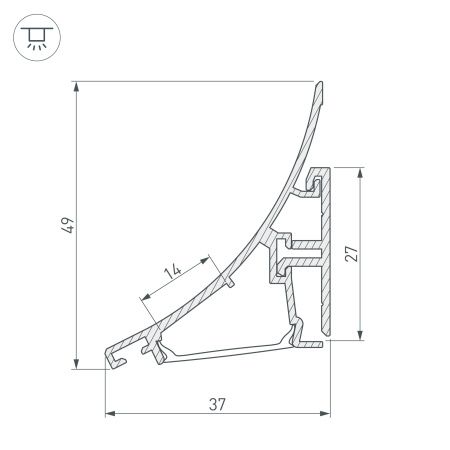 Оборудование Arlight 021649 Профиль KARNIZ-R-2000 ANOD (Arlight, Алюминий) по выгодной цене. Купить в Москве со скидкой.