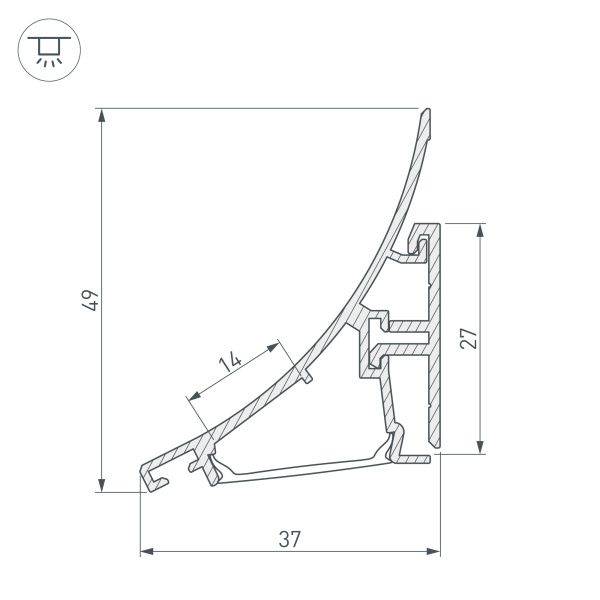 Оборудование Arlight 021649 Профиль KARNIZ-R-2000 ANOD (Arlight, Алюминий) по выгодной цене. Купить в Москве со скидкой.
